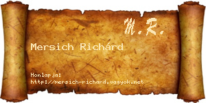 Mersich Richárd névjegykártya